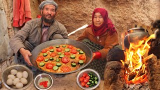 Lifestyle of an elderly couple in a cave Cooking eggs differently quot Village life Afghanistan [upl. by Veta]