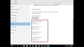 How To Change Default File Save Location In Windows 10 Pc 2018 [upl. by Fisa]