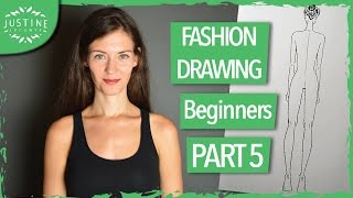 How to draw fashion figures back view TUTORIAL  Fashion drawing for beginners 5  Justine Leconte [upl. by Enisamoht]