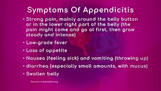 Appendicitis Early Signs amp Symptoms [upl. by Marcus]