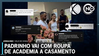 Padrinho vai com roupa de academia a casamento que pedia traje esporte fino  SBT Altamira [upl. by Wina]