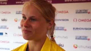 Michaela Meijer SWE after winning Silver in the Pole Vault [upl. by Aural]