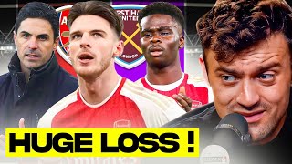 HUGE LOSS FOR ARSENAL AGAINST WEST HAM REACTION [upl. by Nadda]