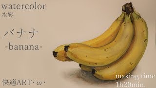 【watercolor】banana・ω・バナナ【水彩】 [upl. by Dart]