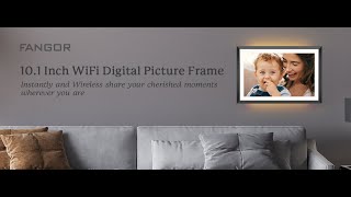 FANGOR 101quot WiFi Digital Picture Frame with LED Light [upl. by Audwin]