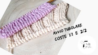 Tutorial avvio tubolare ai ferri coste 11 e 22 con un solo filo [upl. by Yaral639]