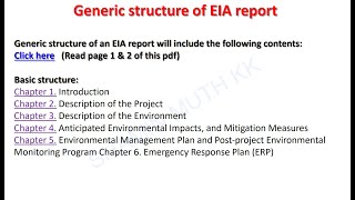 Structure of EIA Report 10 mark PYQ Module 2 EIA CET415 [upl. by Tupler]