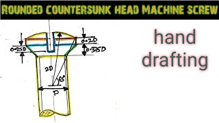 Rounded countersunk head machine screw drawing Engineering and poetry [upl. by Notlehs656]