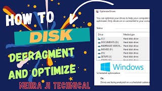 HOW TO DISK DEFRAGMENT AND OPTIMIZE SPEED UP YOU PC  IN HINDI  NEHRA JI TECHNICAL [upl. by Ayikal836]