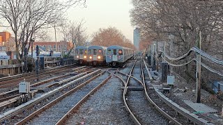 NYC Subway BMT Brighton Line BQ Trains PM Rush Hour Train Action  Kings Hwy With R46 R68A [upl. by Ellene]