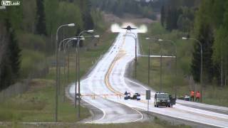 F18 taking off from highway [upl. by Truman]