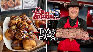 Texas Eats BBQ Mini Donuts Corn Dogs amp More at the 75th Annual San Antonio Stock Show amp Rodeo [upl. by Eelam783]