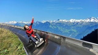 Pfingstegg Toboggan Run In Switzerland [upl. by Atiuqam605]