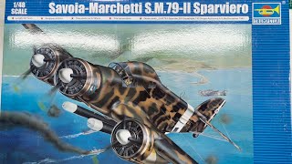 Trumpeter SavoiaMarchetti SM79II Sparviero 148 Scale Model Aircraft [upl. by Lorsung]