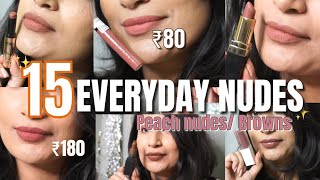 15 BEST Nude Lipsticks for INDIANMEDIUM Skintone Starting Rs 80 [upl. by Ahsenroc844]