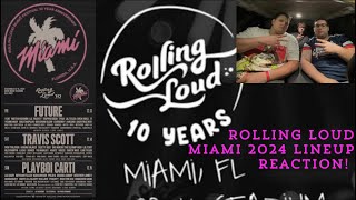 ROLLING LOUD MIAMI 2024 LINEUP REACTION 10th Year Anniversary [upl. by Ttcos]