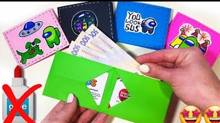 How to make a cute paper wallet  Origami wallet I origami craft with paper  DIY mini paper wallet [upl. by Ynnam]