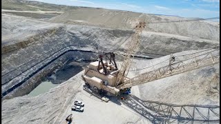 Dragline Excavator At Bridger Coal Mine—OpenPit Coal Mine Near Point of Rocks Wyoming — By Drone [upl. by Nevuer163]