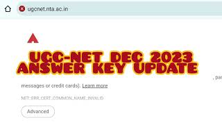 UGCNET DECEMBER 2023 💯 ANSWER KEY IMPORTANT UPDATE 🤔 ugcnet ugcnet2023 ugcnetexam [upl. by Yntirb]