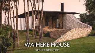 Stone Wall Emerges to Become the Central Spine of Waiheke House [upl. by Stoneham]