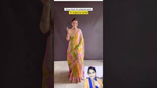 This super simple hack for making pallu pleats in organza saree on diwalichhath sareedrap shorts [upl. by Mcleroy662]