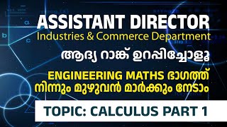 Assistant Director  industries and Commerce  Exam date  mathematics  Calculus Part 1 [upl. by Garceau276]