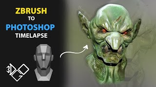 zbrush to Photoshop timelapse  goblin [upl. by Lamrouex]