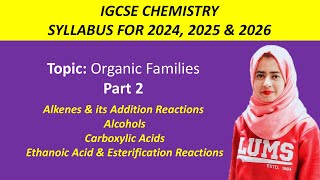 IGCSEGCSE Chemistry Topic Organic Families Part 2 of 3 [upl. by Keram214]