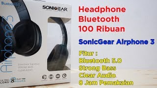 Unboxing dan Review Bluetooth Headphone SonicGear Airphone 3 [upl. by Sitra]