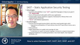 How to select between SAST DAST IAST RASP and AST Abraham Kang [upl. by Oriana]