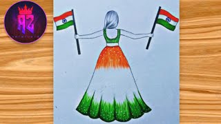 How to draw  Independence Day Drawing Easy Steps 15 August Drawing for beginners [upl. by Divan]