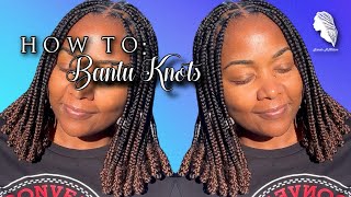 How To Bantu Knots on Knotless Braids [upl. by Sherborne]