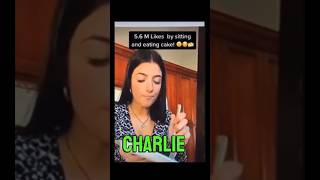 Charlie Damelio can get 52 million likes eating cake are you serious shorts [upl. by Leslee170]