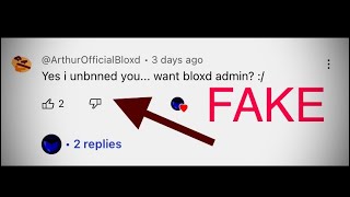 There’s A Fake Arthur Commenting On Our Bloxdio Videos… [upl. by Alard]