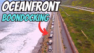 RV Camping With Oceanfront View Rincon Parkway [upl. by Enaek681]