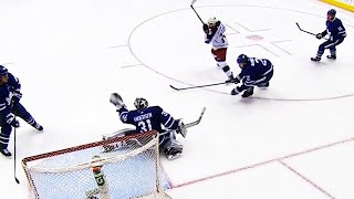 Maple Leafs’ Andersen robs Foligno with glove at pointblank range [upl. by Goodkin]