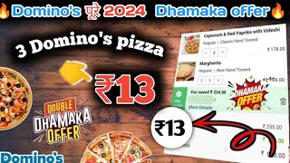 3 DOMINOS PIZZA in ₹13 😋🍕Dominos pizza offerDominos pizza offers for todaydominos coupon code [upl. by Nueoras]