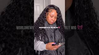 Deep wave wig wigs hairstyle worldnewhairwigtutorial shorts fyp [upl. by Ovatsug]