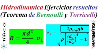 Hidrodinámica  Ejercicios resueltos Teorema de Bernoulli y Torricelli [upl. by Holle]