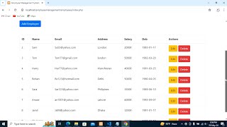 Employee Management System Using PHP and MYSQL Database [upl. by Spenser]