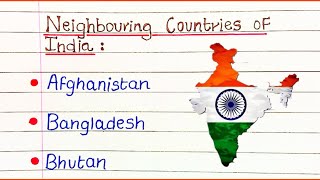 Neighbouring countries of India names  Name of Neighbouring countries of India [upl. by Burkle]