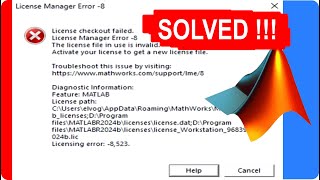 How to Fix MATLAB 2024b License Manager Error 8  Quick amp Easy Solution [upl. by Cired]