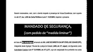 Modelo de Petição de Mandado de Segurança  PetiçõesOnline® [upl. by Ashbaugh]