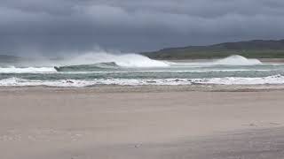 White Horse Waves Windy Day at Pollan Bay County Donegal [upl. by Llenal]