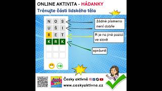 ONLINE AKTIVITA  HÁDANKY  Trénujte části lidského těla ceskyaktivne hadanky czechforforeigners [upl. by Lahcsap575]