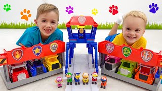 Vlad and Niki PAW Patrol Toy Trucks Rescue mission [upl. by Tillinger]