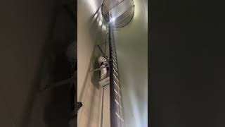 How do you get to the top of wind turbine lift lifting windturbine aerialfootage freeclimbing [upl. by Airolg398]