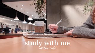 cafe study with me  1hour realtime coffee shop ambiance asmr no music with background noise [upl. by Corsiglia]