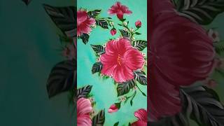 Bedsheet painting design chadar painting design bedsheetdesign painting flowerpainting [upl. by Rafaj641]