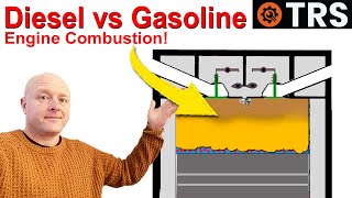 Diesel vs Gasoline Engine  Comparing Combustion  How they Work [upl. by Romie]